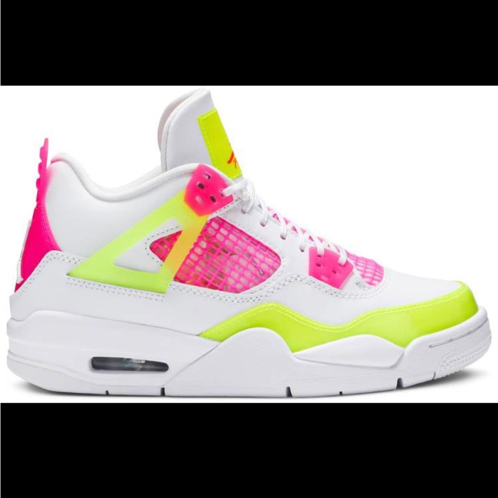 Jordan Kids Sneakers in White, Pink, and Neon Yellow